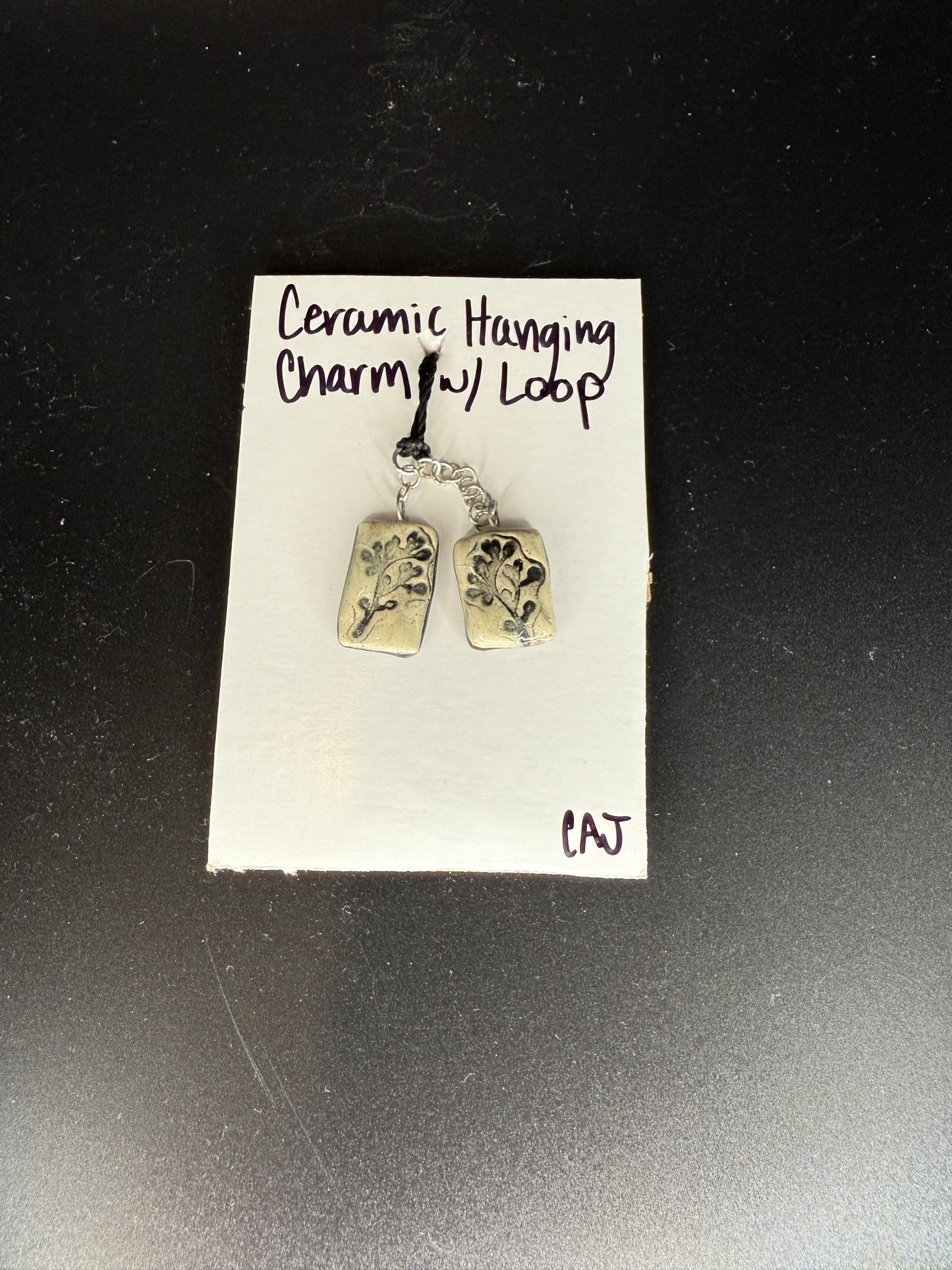 Handmade Ceramic Hanging Charm with Loop - Artisan Charm