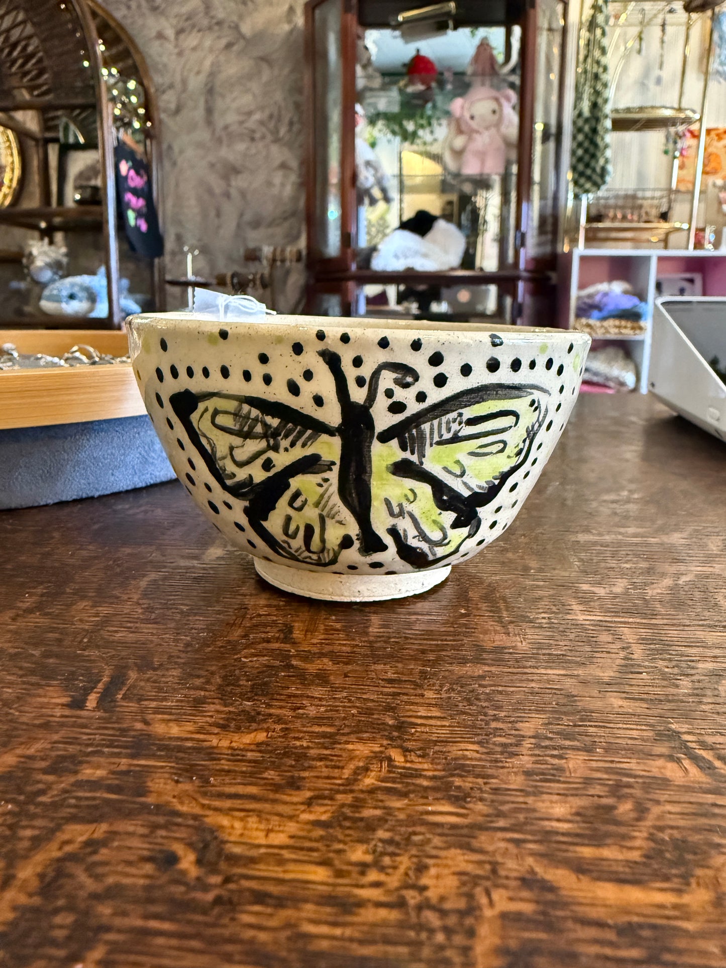 Handmade Ceramic Butterfly Design Bowl - Perfect for Snacks, Serving, and Decor