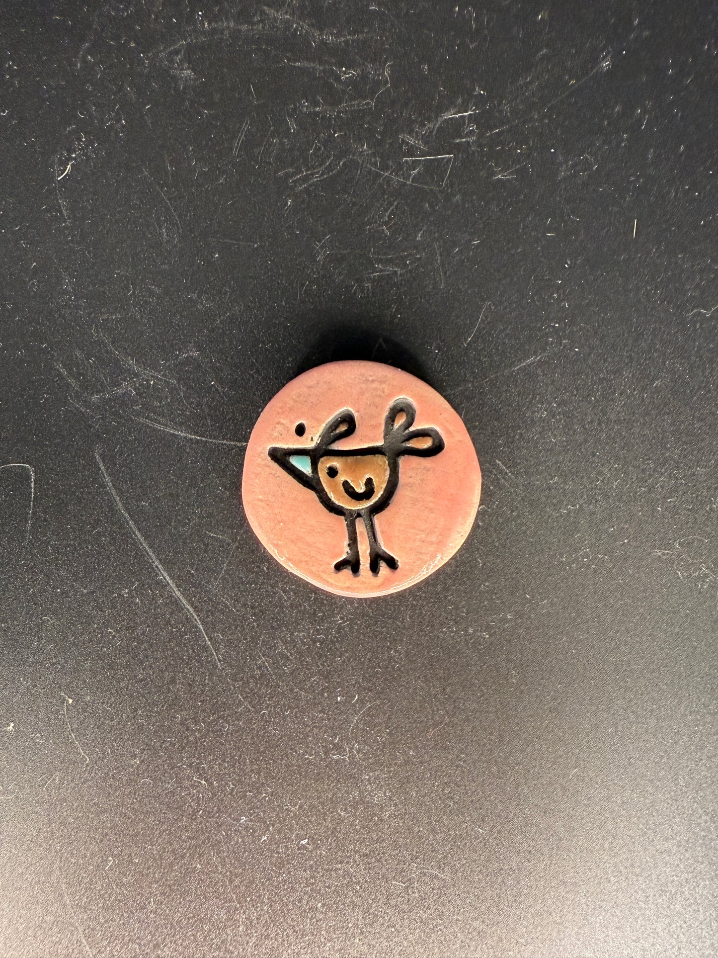 Handmade Bird Ceramic Magnet - Artisan Graphic Refrigerator Magnet