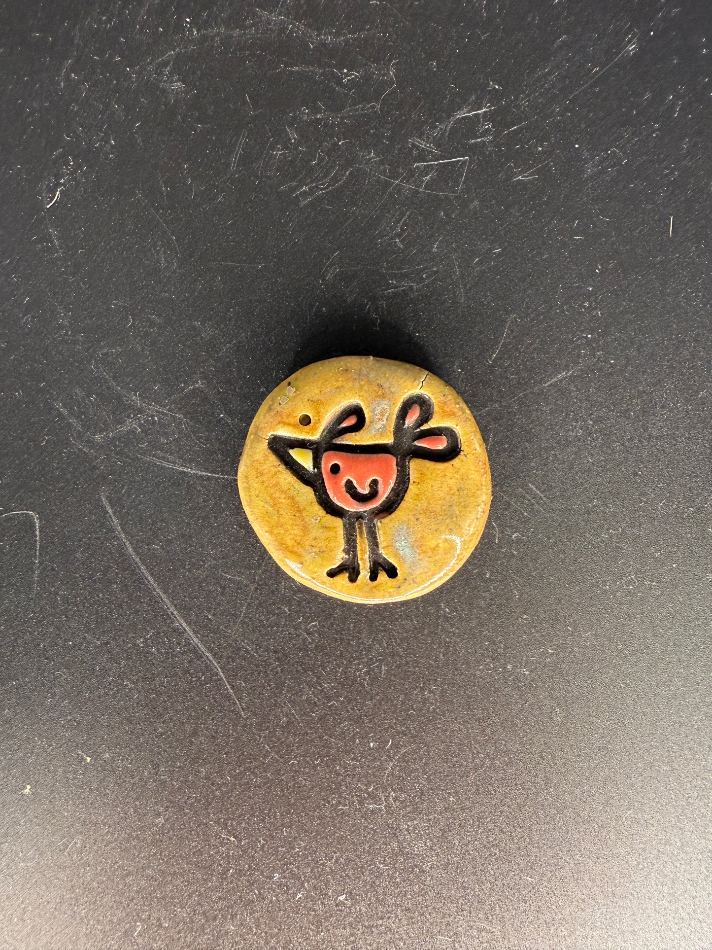 Handmade Bird Ceramic Magnet - Artisan Graphic Refrigerator Magnet