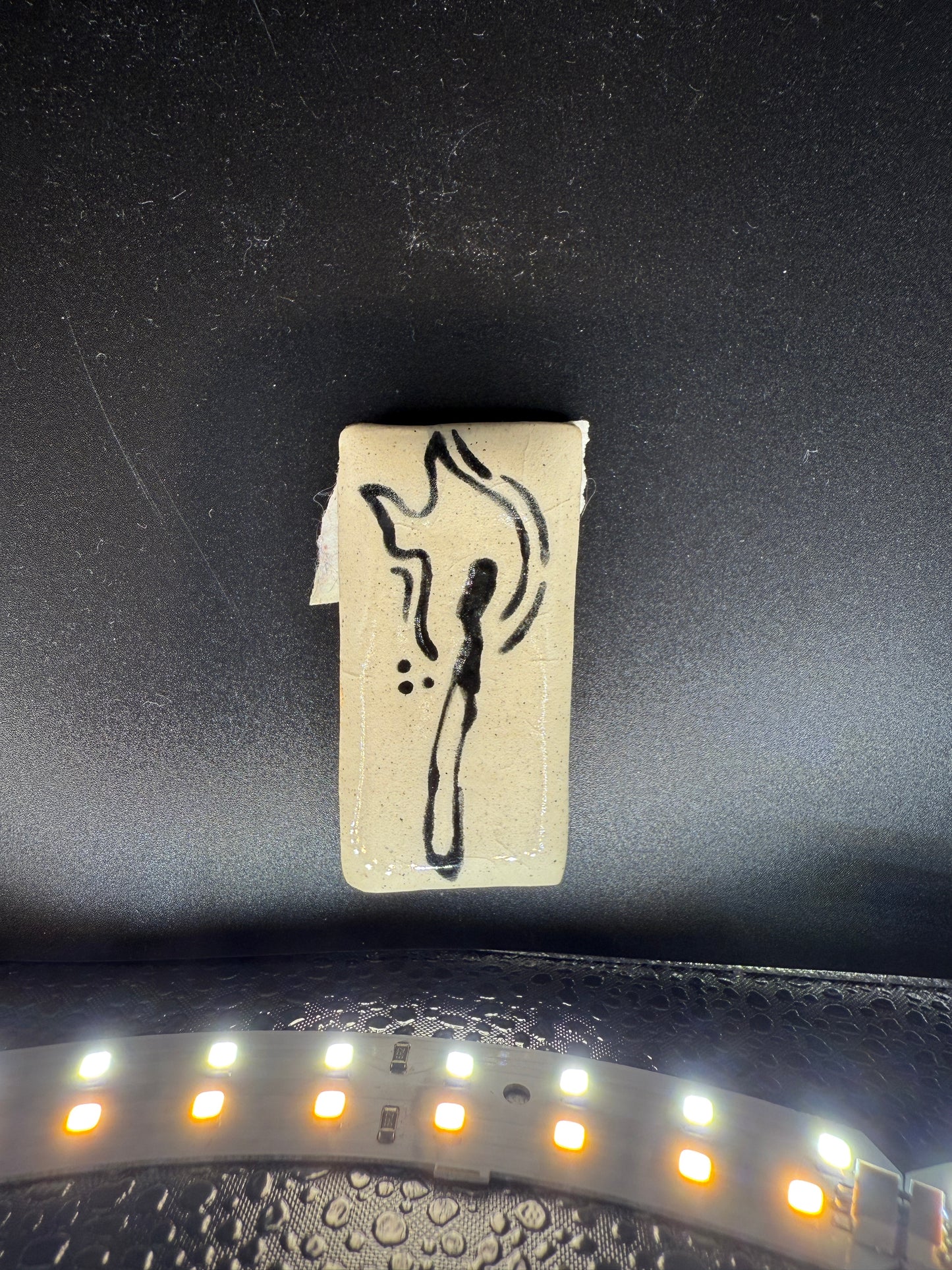 Handmade Lit Match Ceramic Magnet - Graphic Refrigerator Magnet