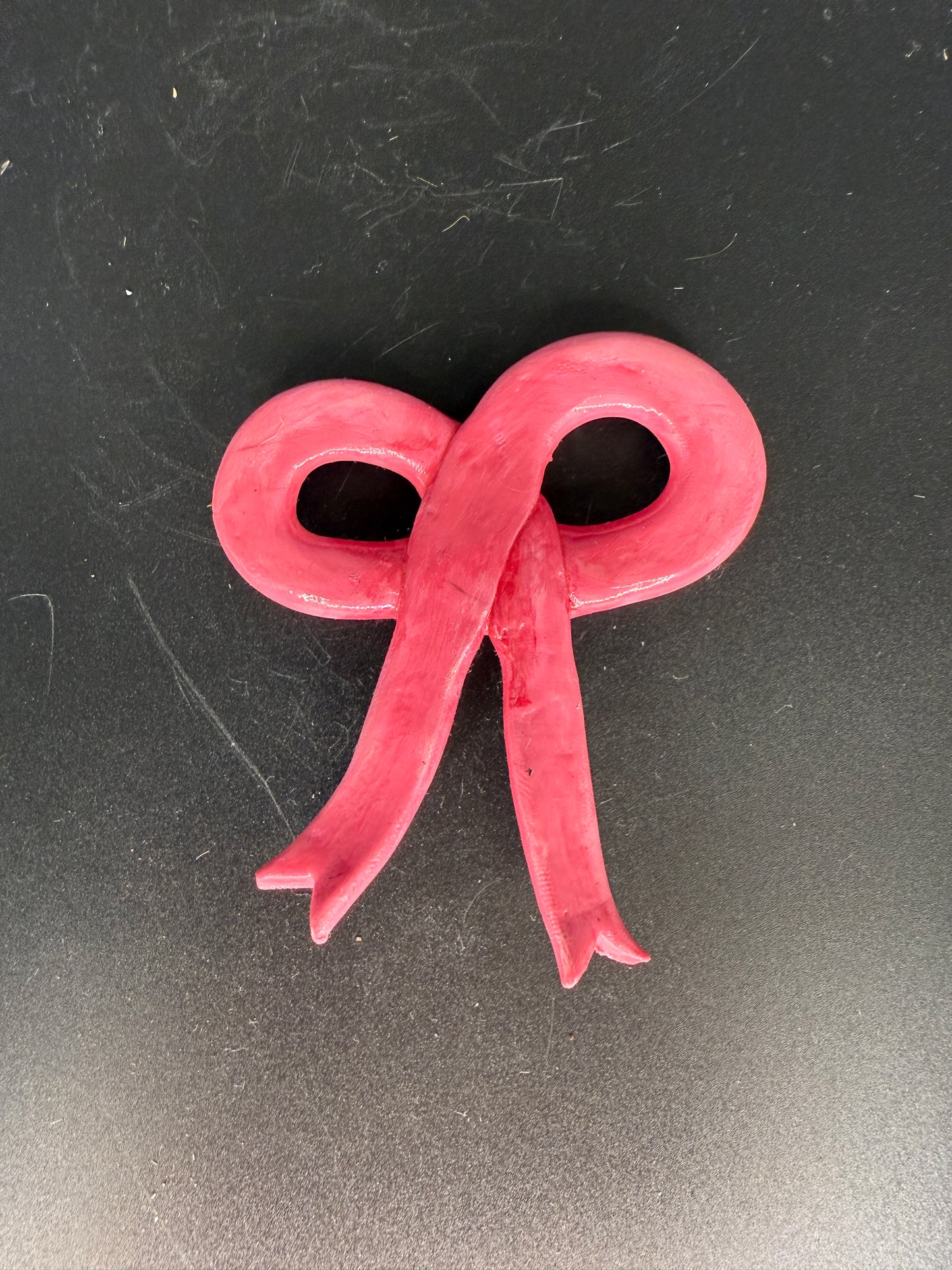 Handmade Ceramic Ribbon Magnet – Glossy Red Bow Fridge Decor
