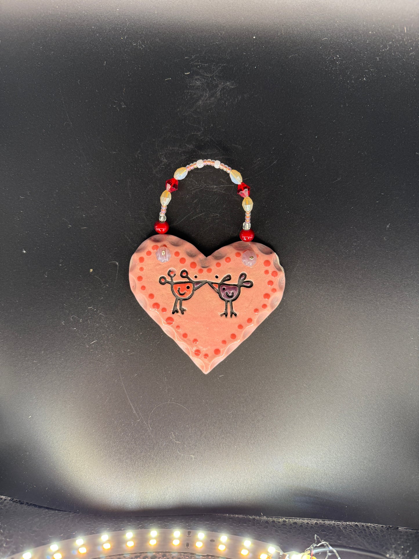 Handmade "Birds in Love" Heart Hanging Piece – Romantic & Decorative