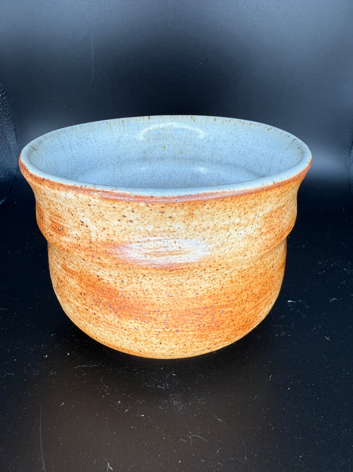 Handmade Ceramic Cup – Brown Exterior & Baby Blue Interior – Unique Two-Tone Design