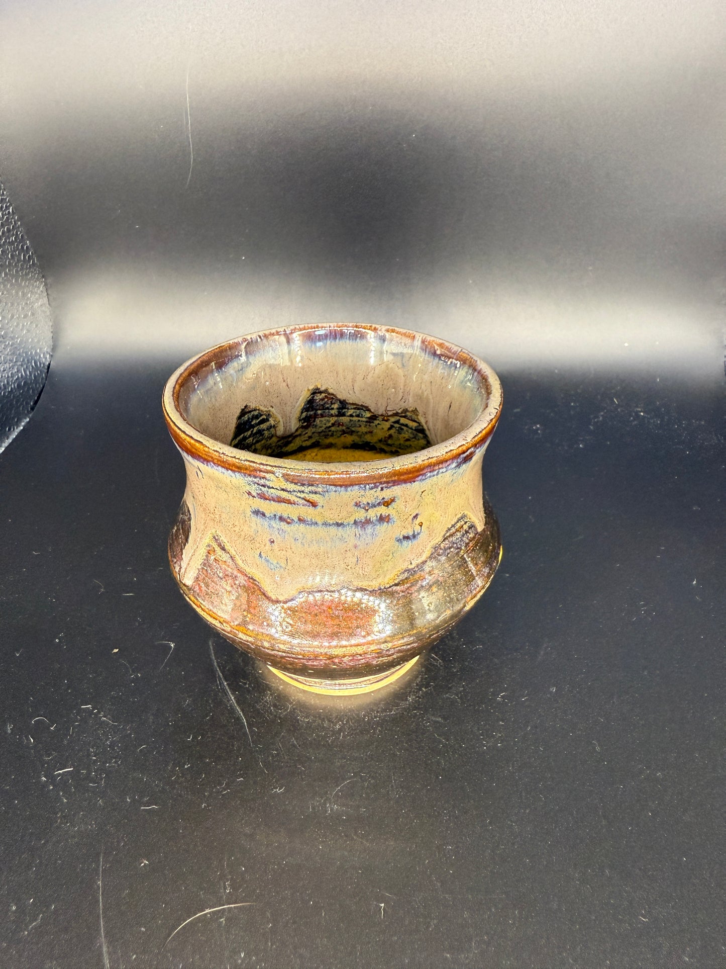 Handmade Multi-Colored Ceramic Cup – Vibrant & Unique