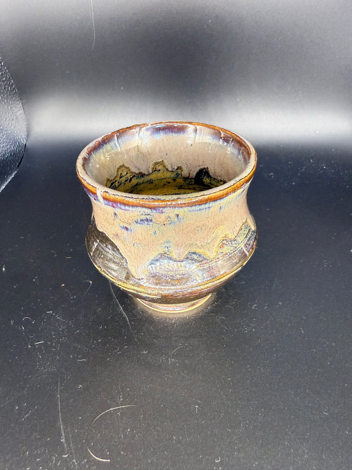 Handmade Multi-Colored Ceramic Cup – Vibrant & Unique
