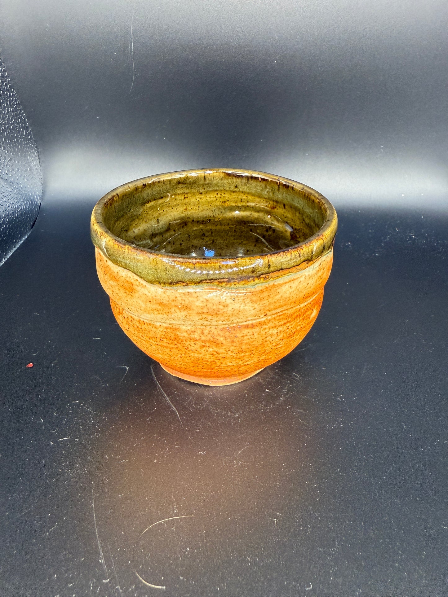 Handmade Orange & Green Ceramic Cup – Vibrant & Functional