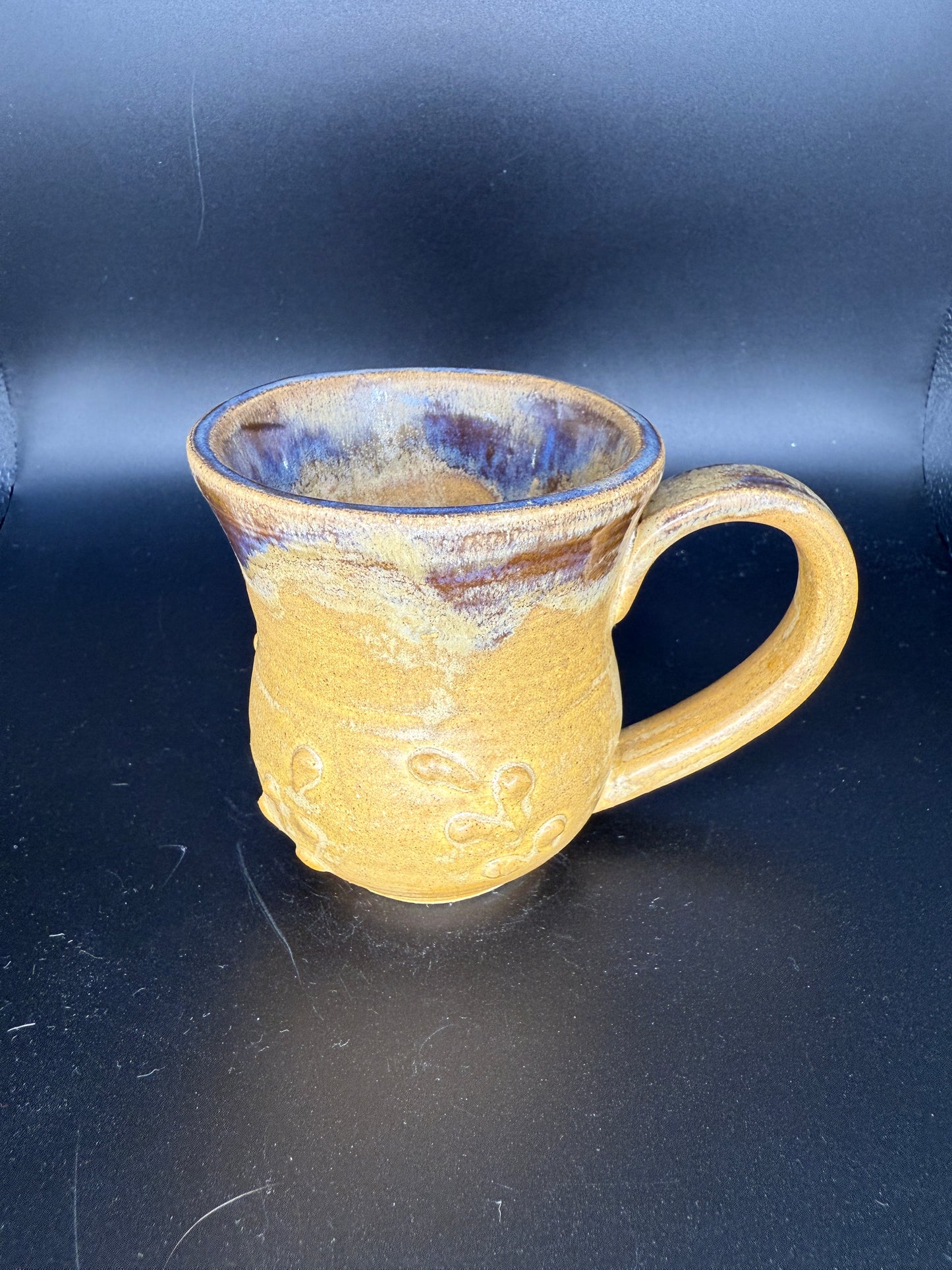Handmade Yellow Mug with Floral Design – Cheerful & Functional