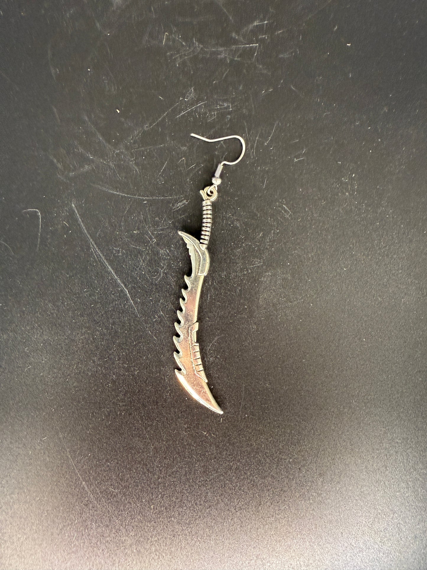 Single Sword Earring – Gothic Fantasy Dagger Jewelry for One Ear