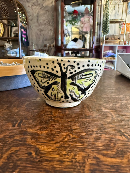 Handmade Ceramic Butterfly Design Bowl - Perfect for Snacks, Serving, and Decor