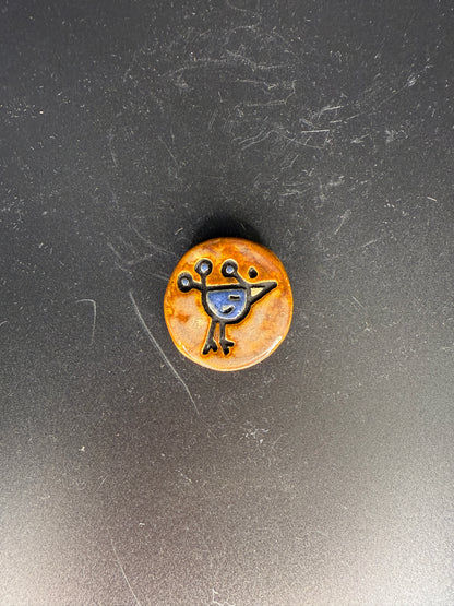 Handmade Bird Ceramic Magnet - Artisan Graphic Refrigerator Magnet