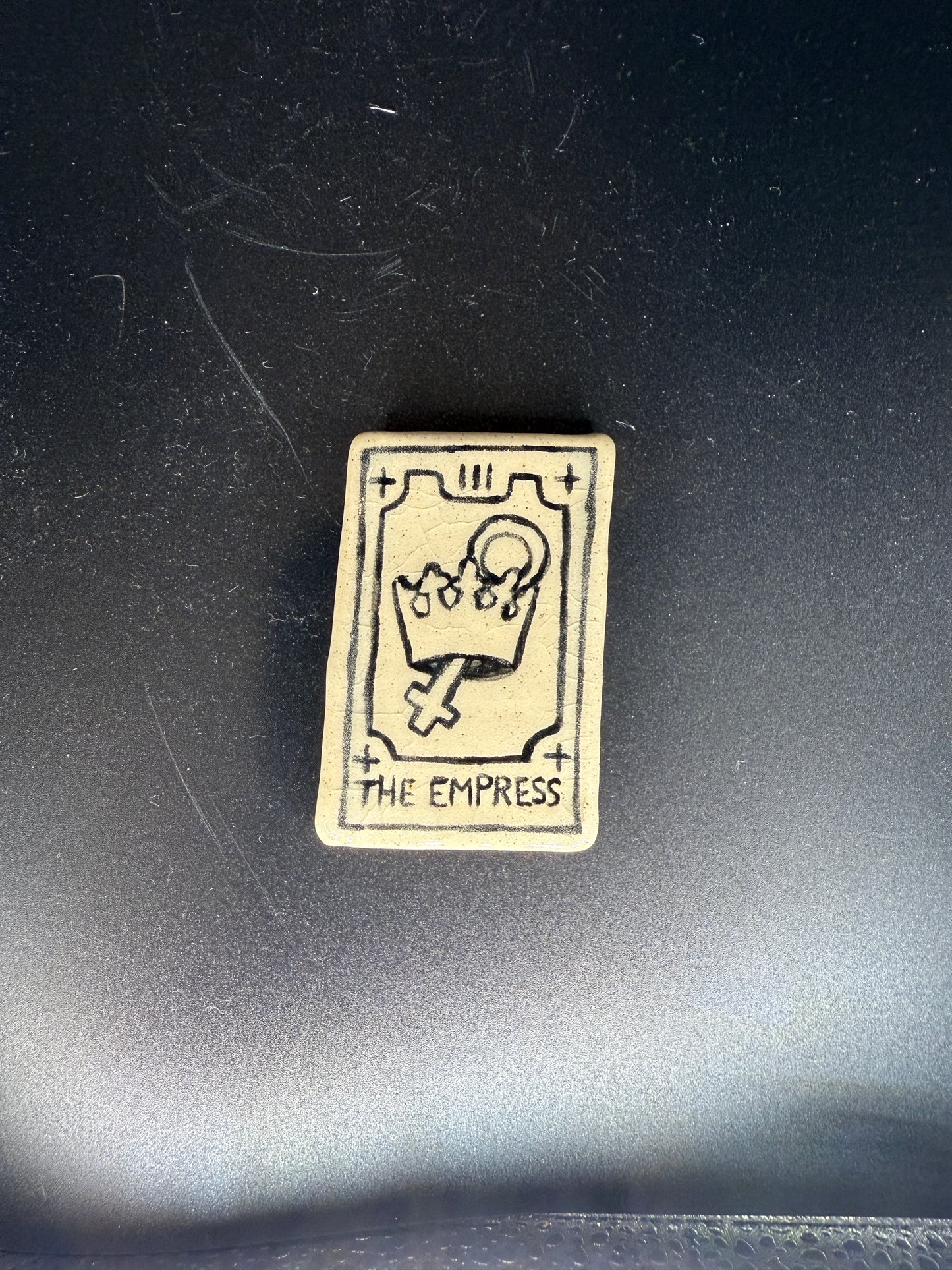 Handmade Tarot Card "The Empress" Ceramic Magnet - Graphic Refrigerator Magnet