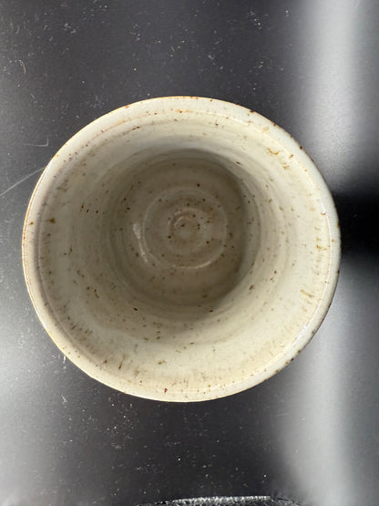 Handmade Ceramic Cup – Red Exterior with Hand-Drawn Bug Design & White Interior with Black Dots