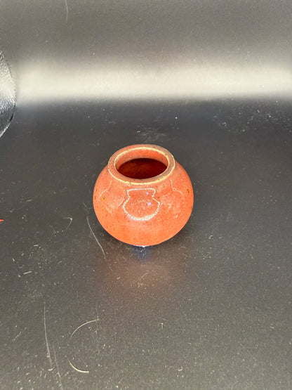 Handmade Orange Ceramic Vase with Wide Bottom – Bold & Stylish