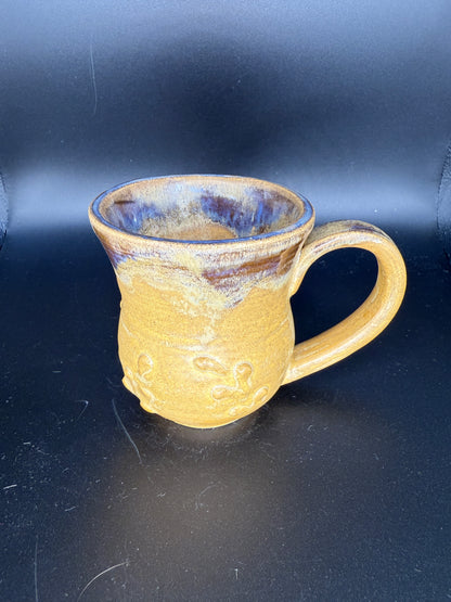 Handmade Yellow Mug with Floral Design – Cheerful & Functional