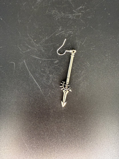 Single Sword Earring – Gothic Fantasy Dagger Jewelry for One Ear